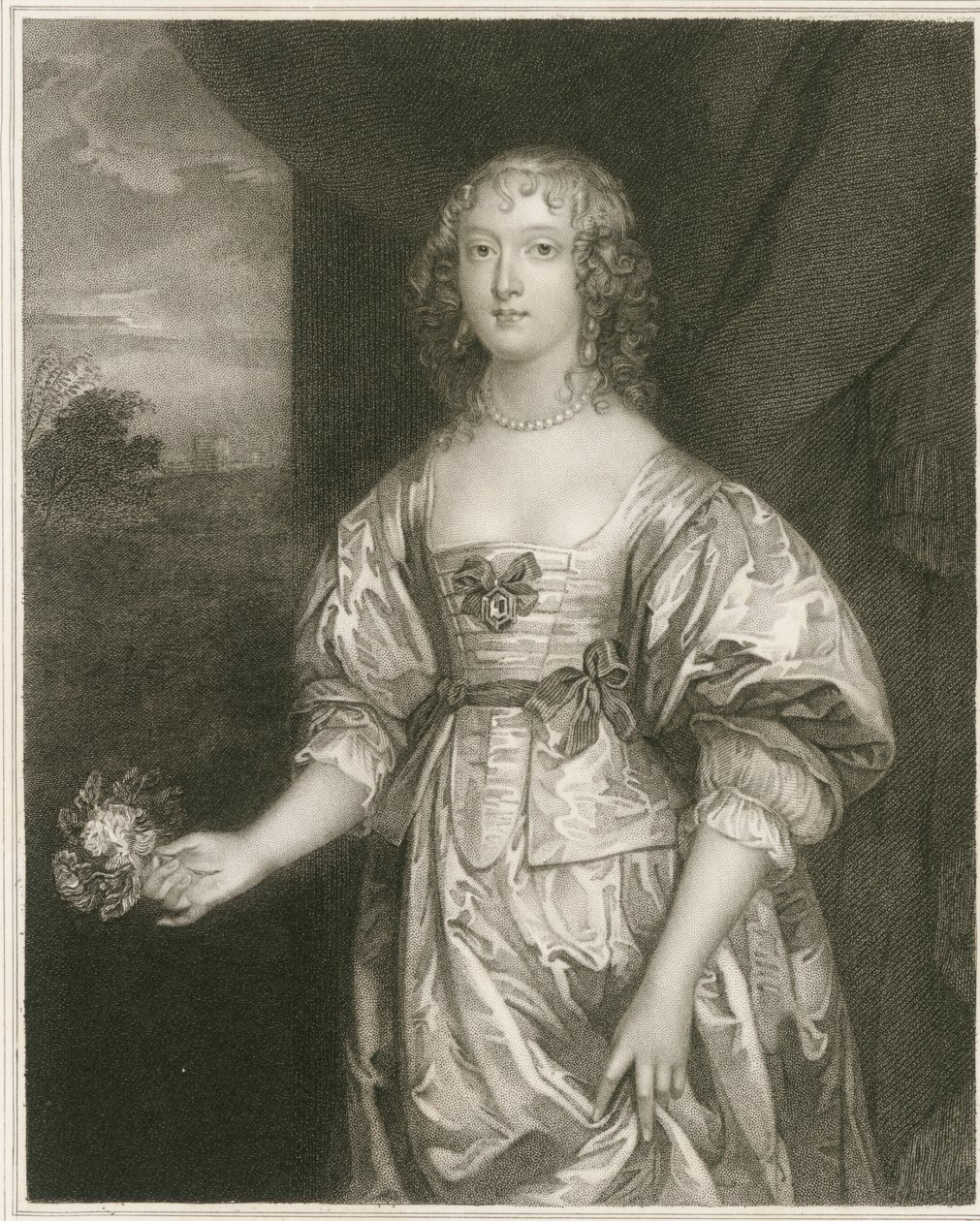 Retrato de Elizabeth Cecil (gravura) de Artist Unknown