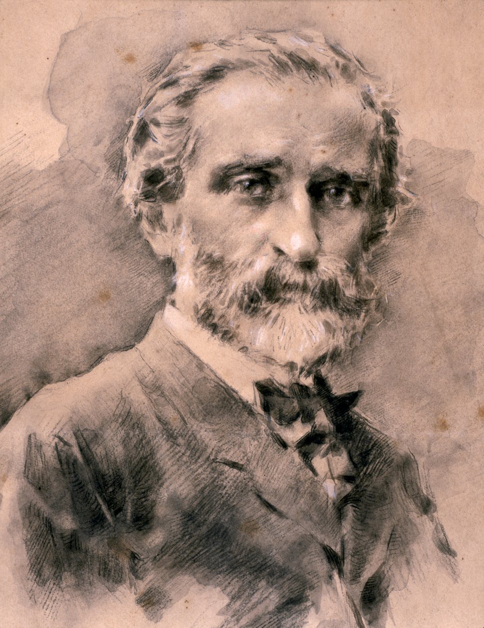 Retrato de Giuseppe Fortunino Francesco Verdi (água-forte) de Artist Unknown