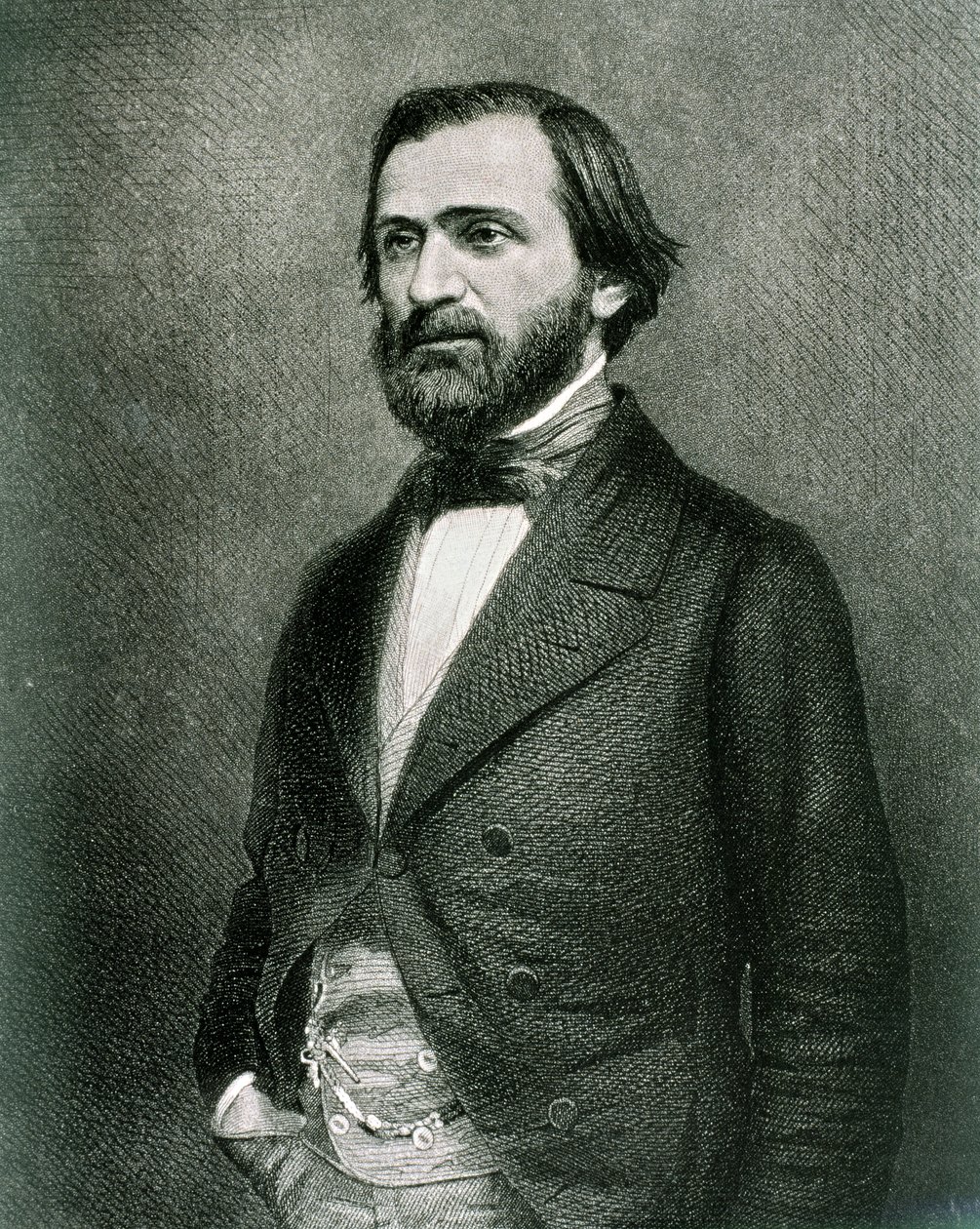Retrato de Giuseppe Fortunino Francesco Verdi (água-forte) de Artist Unknown