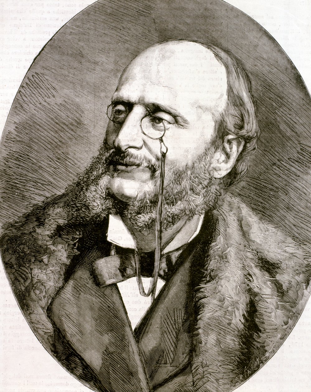 Retrato de Jacques Offenbach (gravura) de Artist Unknown