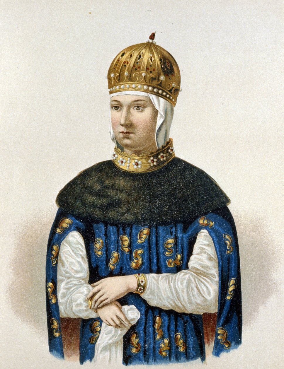Retrato de Maria Ilyinichna Miloslavskaia (1625-1669) (litografia) de Artist Unknown