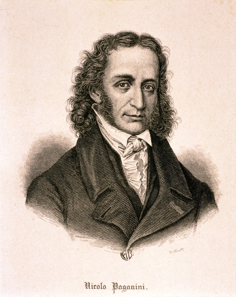 Retrato de Niccolo Paganini (gravura) de Artist Unknown