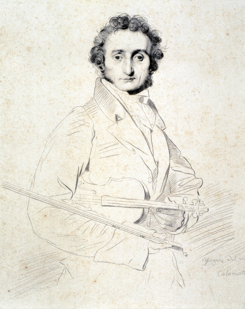 Retrato de Niccolo Paganini (gravura) de Artist Unknown