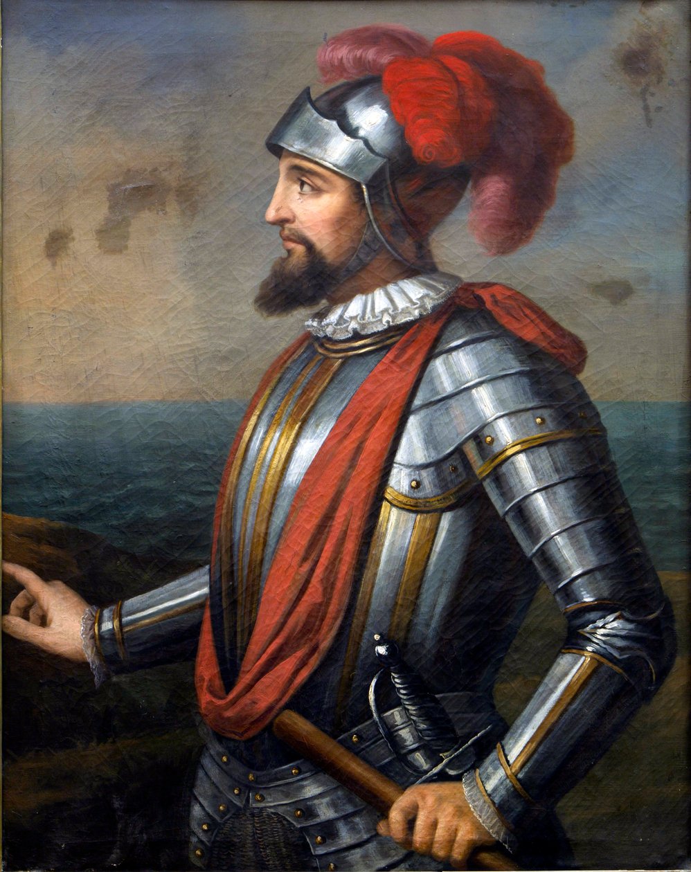 Portrait of Vasco Nunez de Balboa, Spanish conquistador (1475-1517) - Vasco Nunez de Balboa (oil on canvas) de Artist Unknown