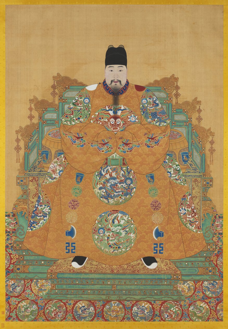 Retrato de Zhu Youyuan (1476-1519) (pergaminho suspenso, tinta e cores sobre seda) de Artist Unknown