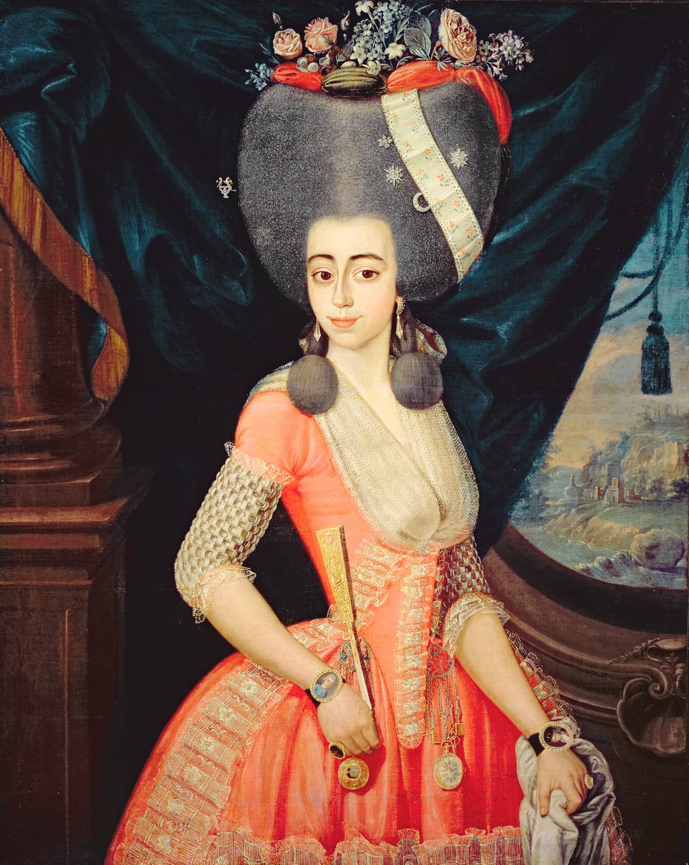 Retrato de uma senhora elegante, c.1790 (óleo sobre tela) de Artist Unknown
