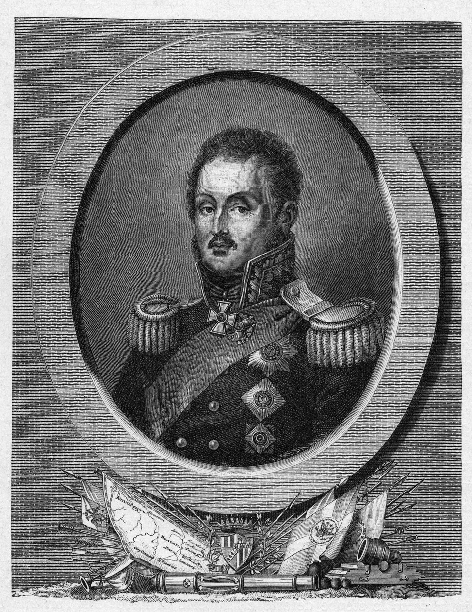 Retrato do marechal conde Louis Adolphe Pierre zu Sayn Wittgenstein - de Artist Unknown