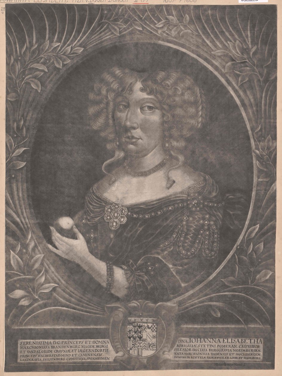 Princesa de Baden-Durlach Johanna Elisabeth de Artist Unknown