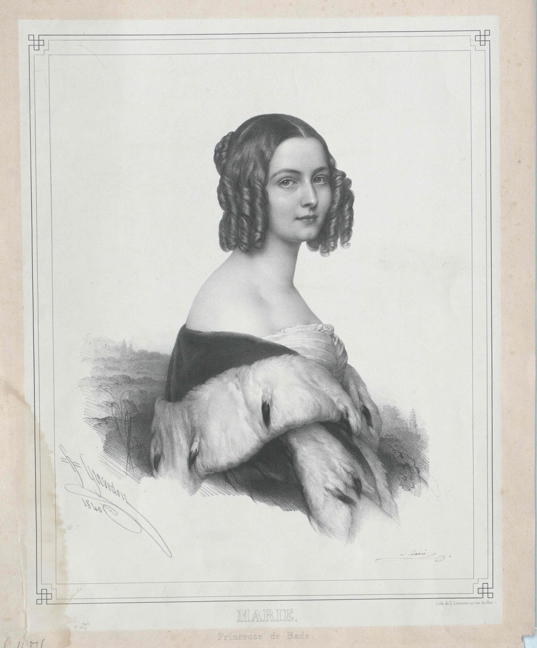 Princesa de Baden Marie (impressão) de Artist Unknown