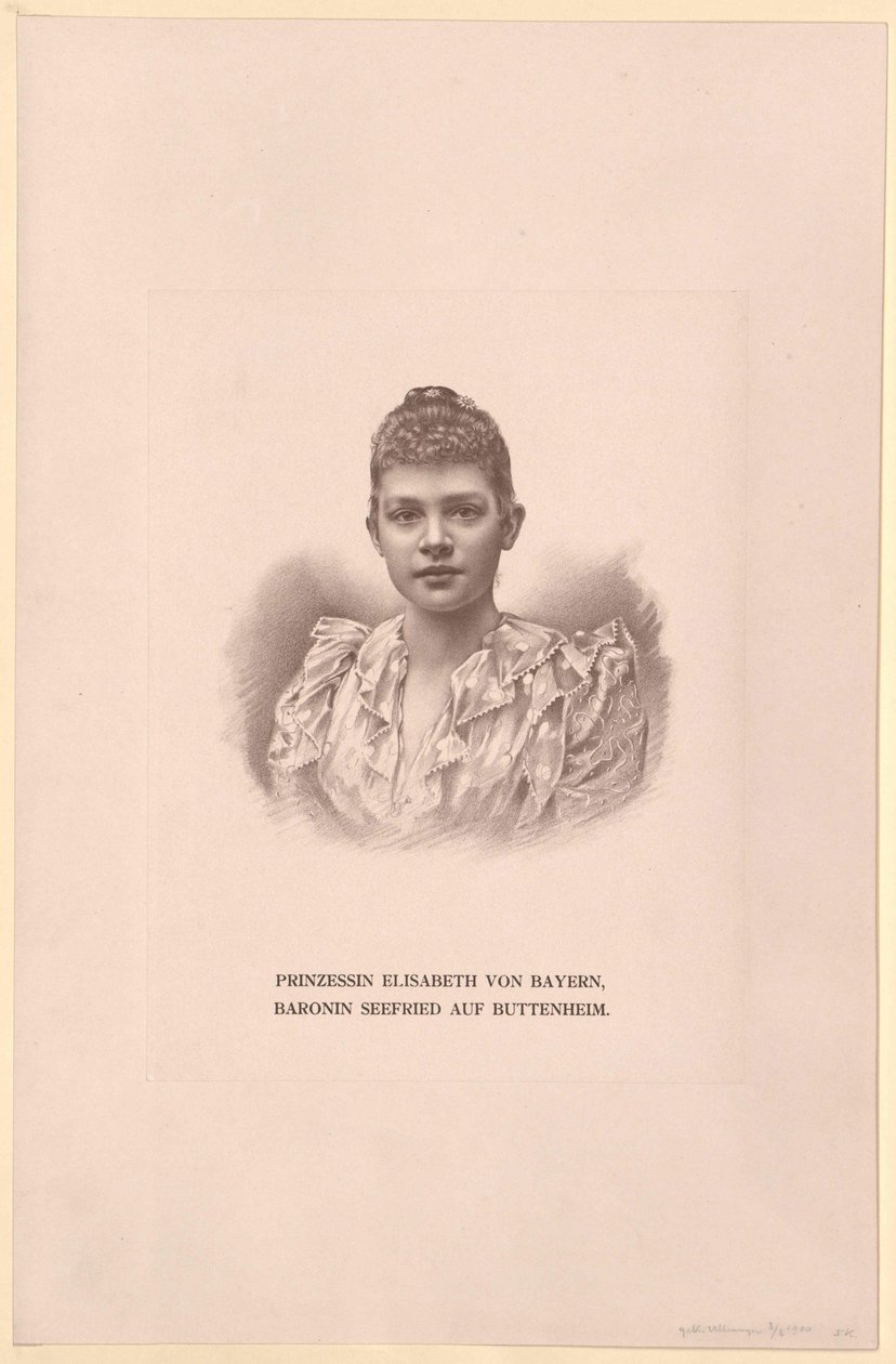 Princesa da Baviera Elisabeth (impressão) de Artist Unknown