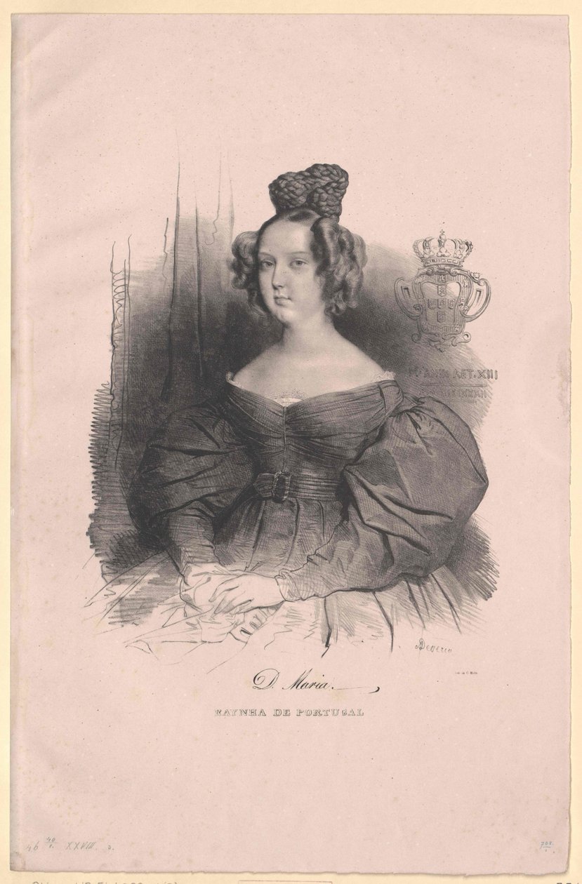 Rainha de Portugal Maria II da honra de Artist Unknown