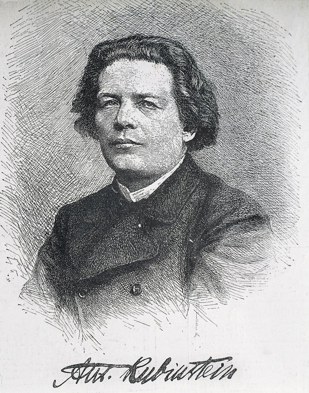 RUBINSTEIN, Anton Grigoryevich (1829-1894). Compositor e pianista russo. Retrato assinado de Anton Rubinstein. Gravura. de Artist Unknown