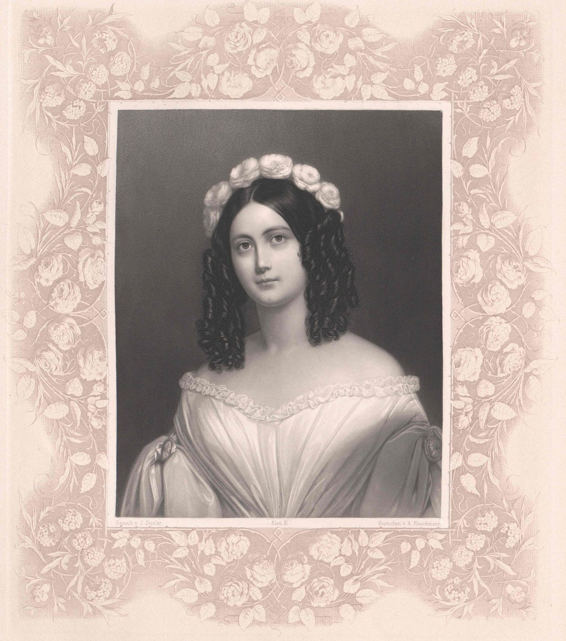 Rosalie Julie von Wuellerstorf e Urbair (gravura) de Artist Unknown