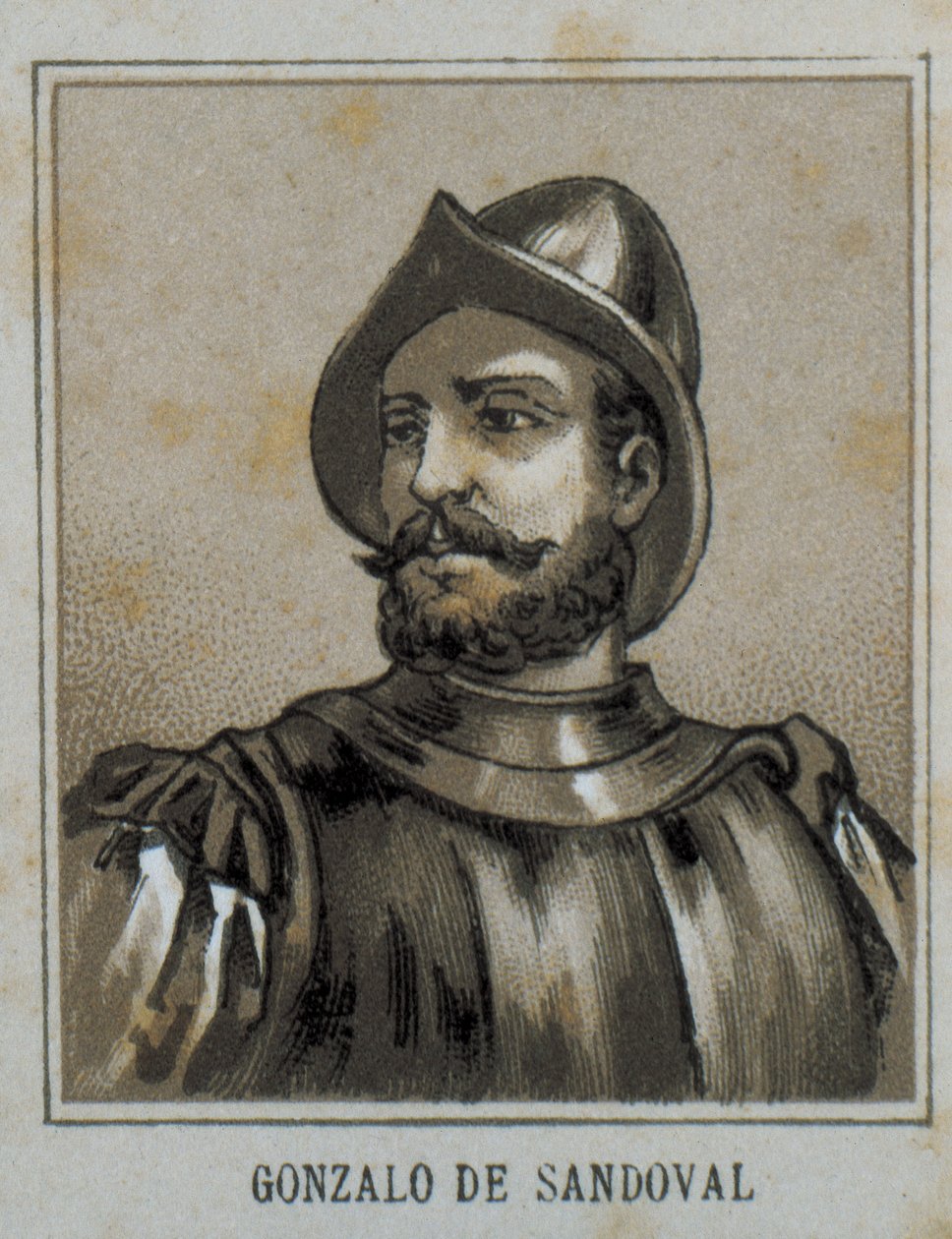 SANDOVAL, Gonzalo de (1497-1527). Conquistador espanhol na Nova Espanha (México). Gravura. de Artist Unknown