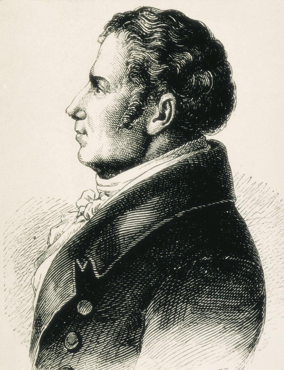 SCHLEGEL, August Wilhelm von (1767-1845). Teórico alemão do Romantismo. Gravura de Artist Unknown