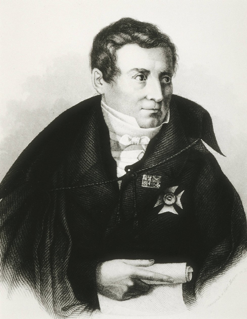 SCHLEGEL, August Wilhelm von (1767-1845). Teórico alemão do Romantismo. Litografia. de Artist Unknown