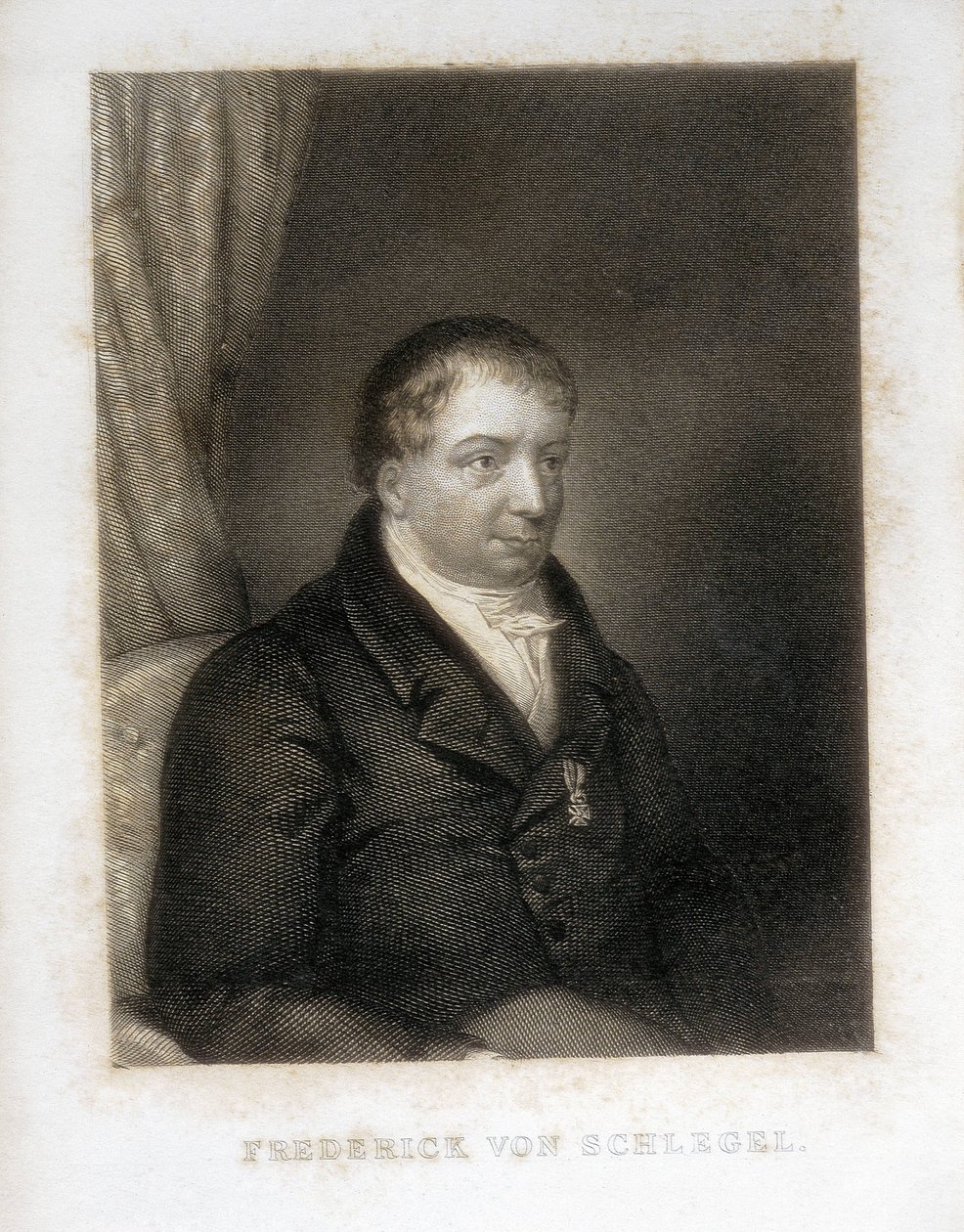 SCHLEGEL, Friedrich von (1772-1829). Poeta, crítico e académico alemão. Líder crítico do Romantismo alemão. Gravura. de Artist Unknown