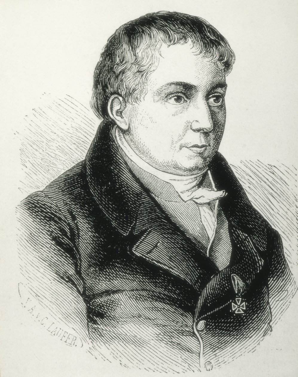 SCHLEGEL, Friedrich von (1772-1829). Poeta, crítico e académico alemão. Líder crítico do Romantismo alemão. Gravura de Artist Unknown