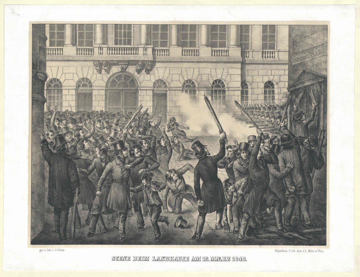 Cena na casa de campo em 13 de março de 1848 de Artist Unknown