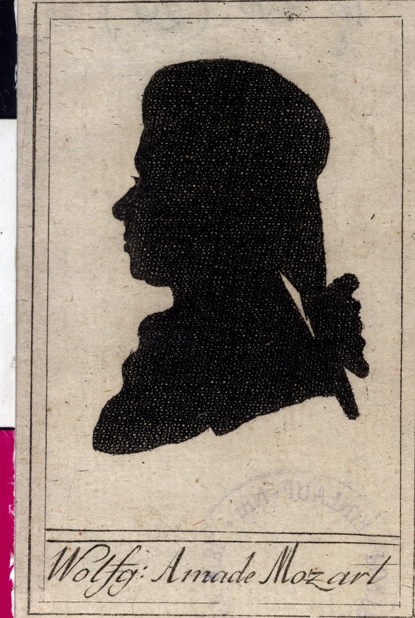 Silhueta de Wolfgang Amadeus Mozart de Artist Unknown