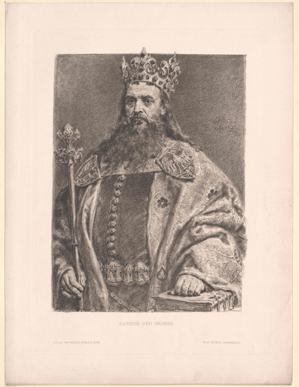 O Grande Rei da Polónia Casimiro III de Artist Unknown