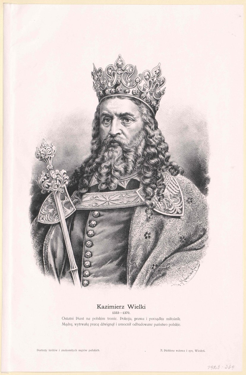 O grande rei da Polónia Casimiro III de Artist Unknown