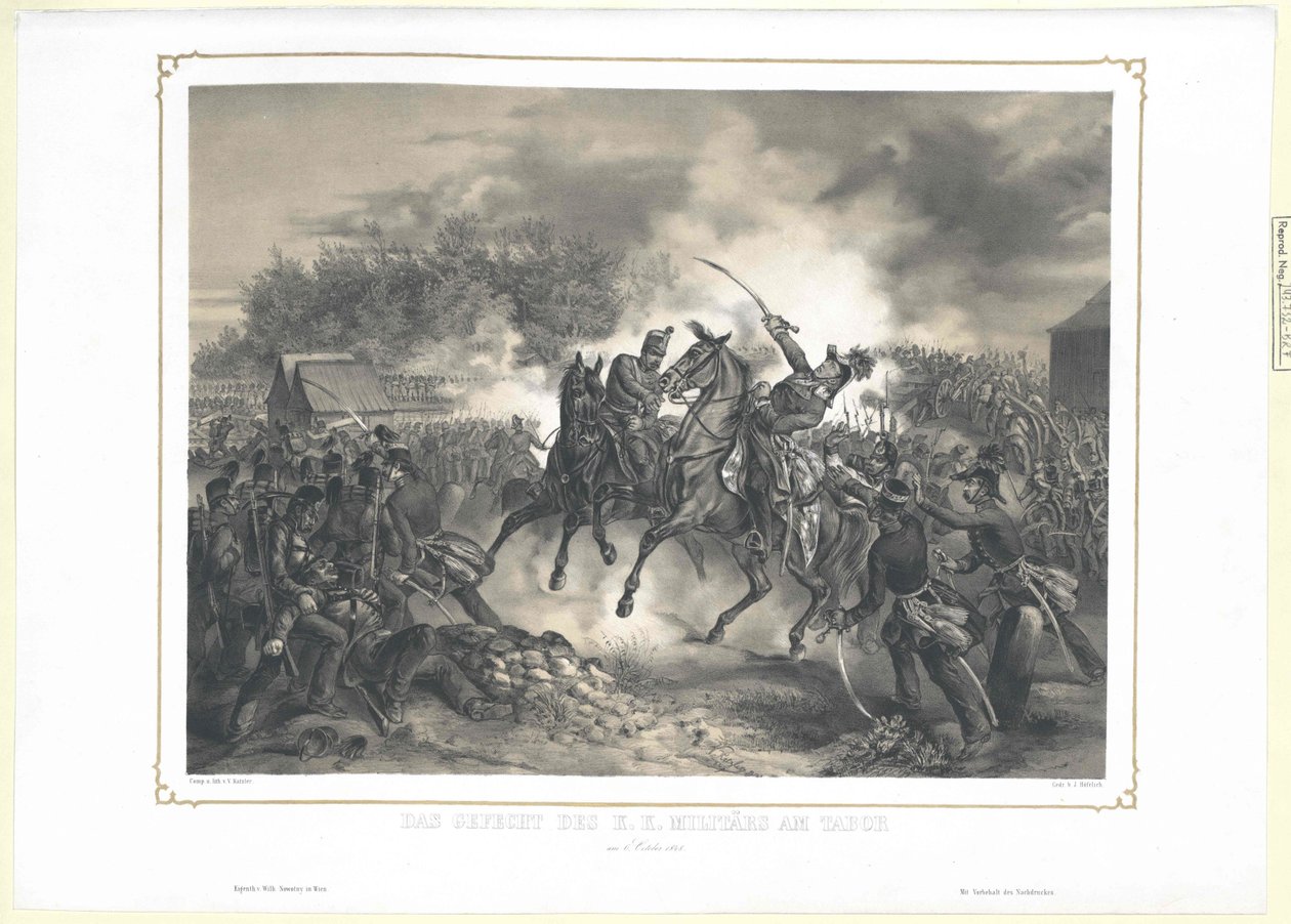 A luta dos oficiais militares do k. k. em tabor a 6 de outubro de 1848 de Artist Unknown