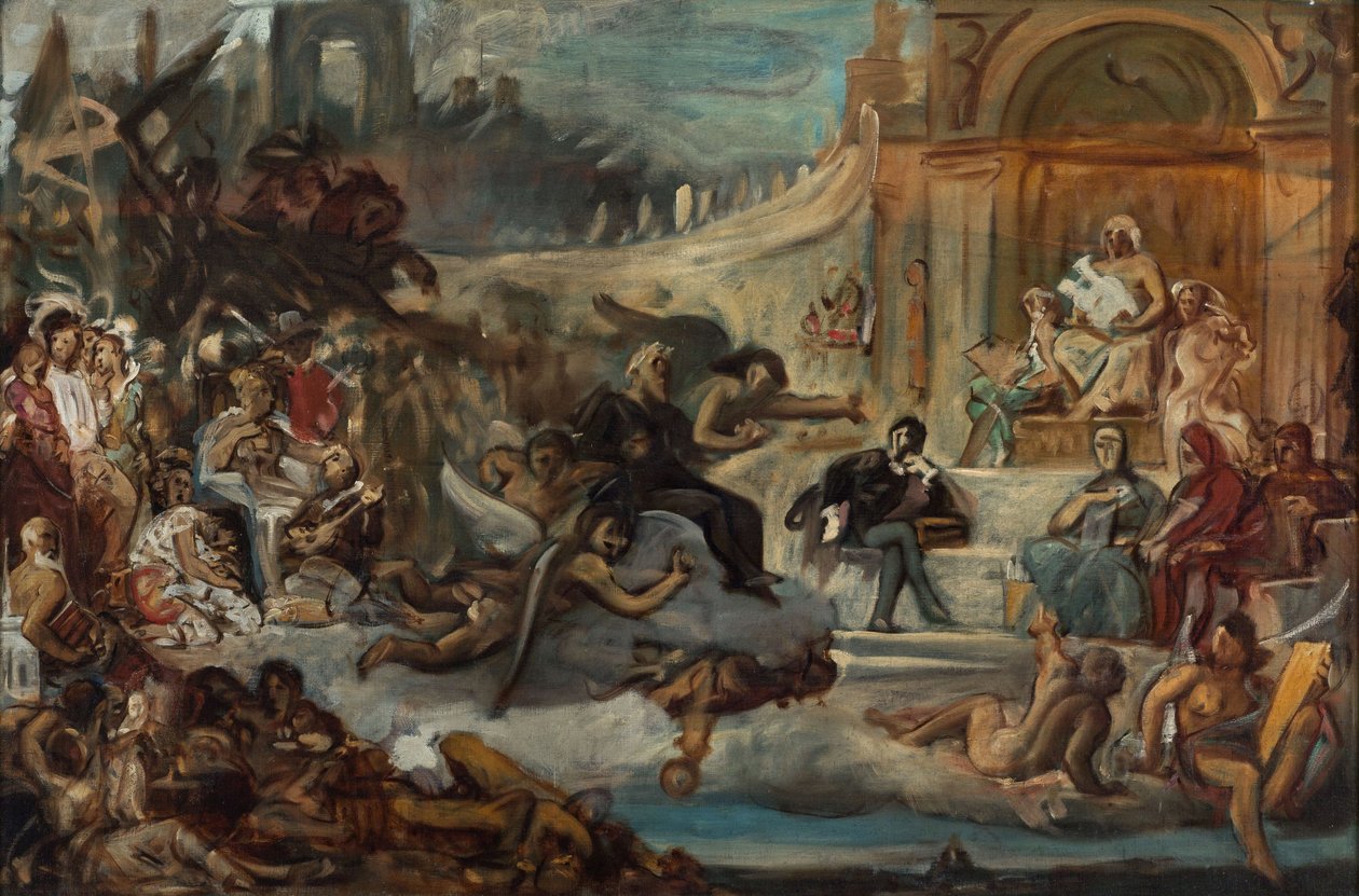 A apoteose de Victor Hugo (óleo sobre tela) de Artist Unknown