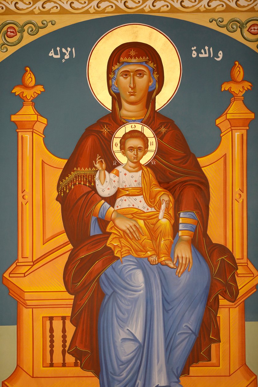 Virgem e menino. Igreja de St. Elie, Rabieh, 2022 (foto) de Artist Unknown