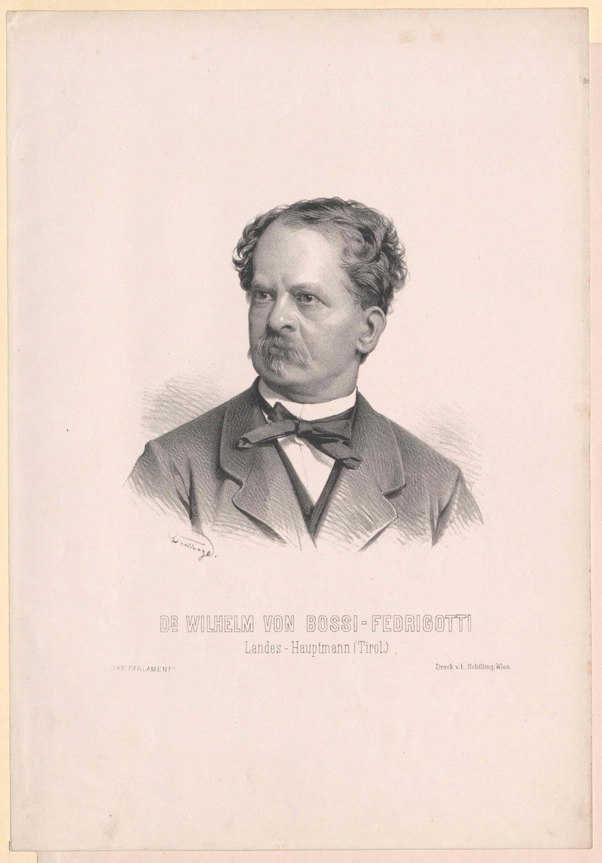 Wilhelm Bossi-Fedrigotti de Belmonte (impressão) de Artist Unknown