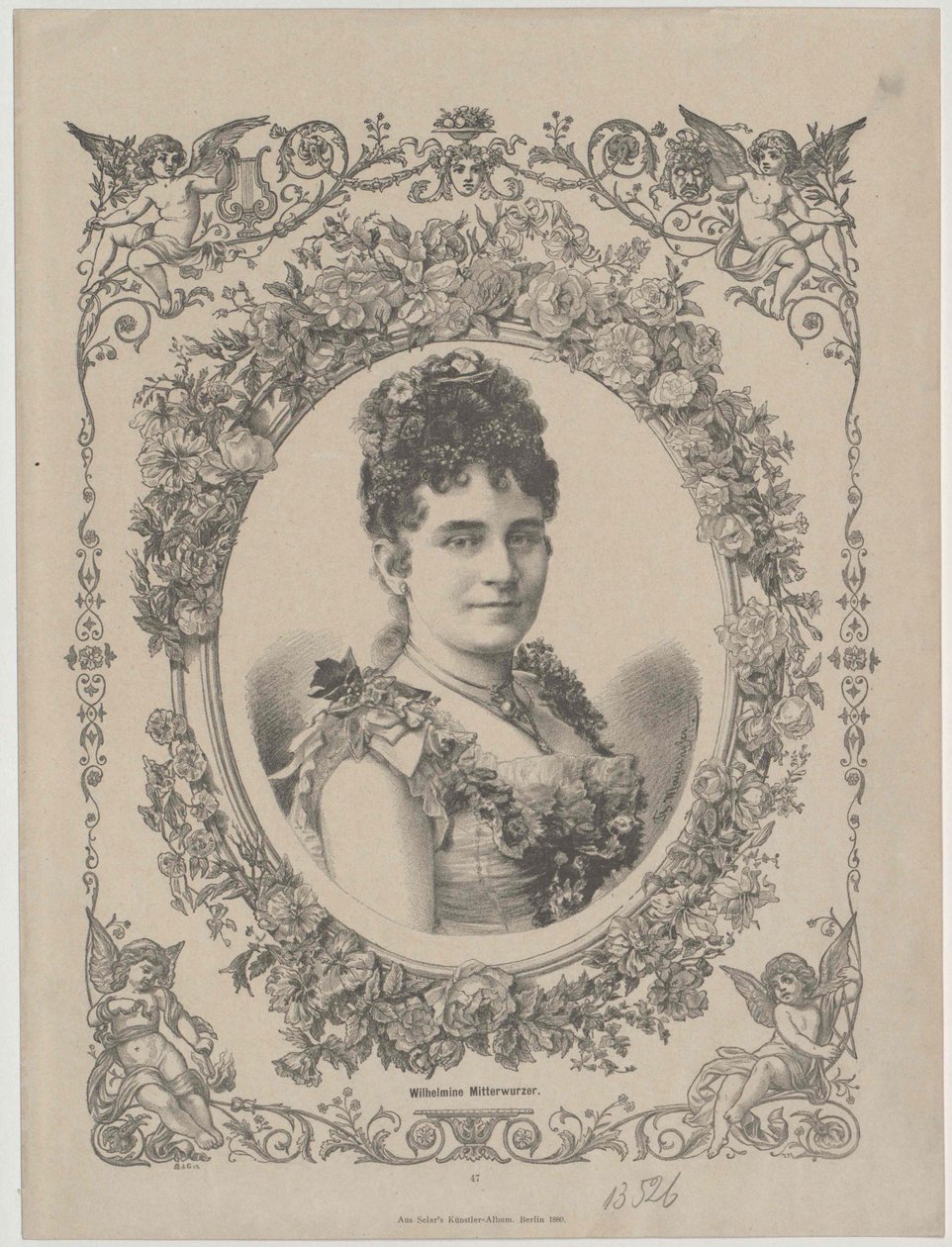 Wilhelmine Mitterwurzer (impressão) de Artist Unknown