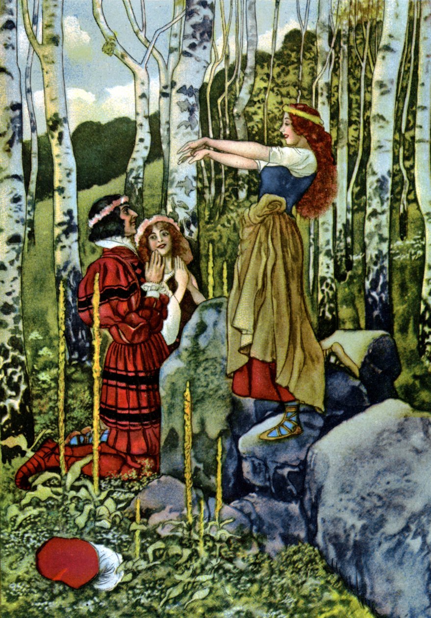 Como queiras, The Mock Marriage of Orlando and Rosalind, c.1880 (gravura) de Artus Scheiner