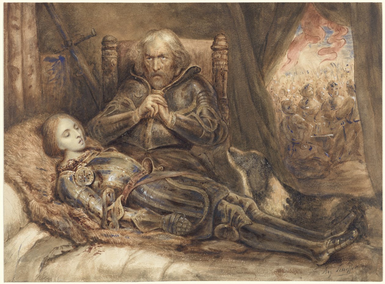 Eberhard von Württenberg a sofrer pelo seu filho de Ary Scheffer