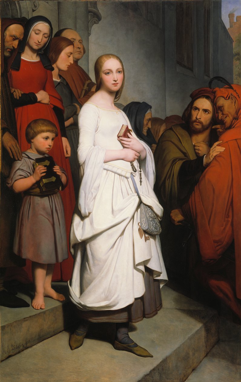 Marguerite Deixando a Igreja, 1838 de Ary Scheffer