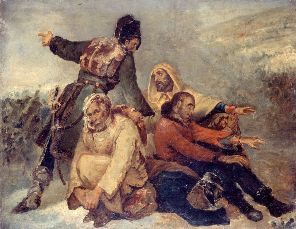 Quatro soldados do exército encaminhados, c. 1826. de Ary Scheffer