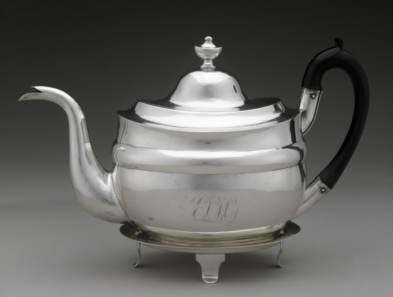 Bule e tampa com suporte, c. 1798-1812 (prata) de Asa Whitney