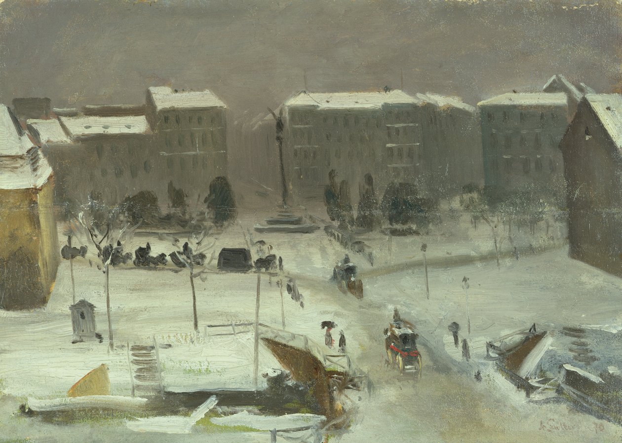Praça da Belle-Alliance em Berlim, 1870 de Ascan Lutteroth