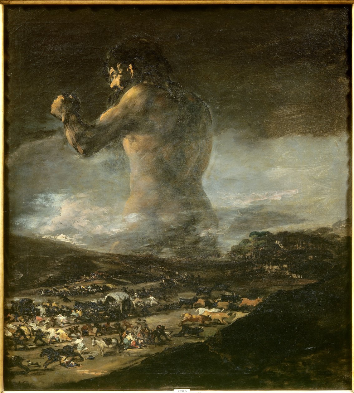 A Silhueta do Colosso de um gigante caminhando pelas planícies de uma paisagem muito escura e semeando o medo, a morte, a miséria e a fuga do povo espanhol. É um símbolo da guerra de independência de Espanha contra Napoleão I Bonaparte. Pintura há muito at de Asensio Julia