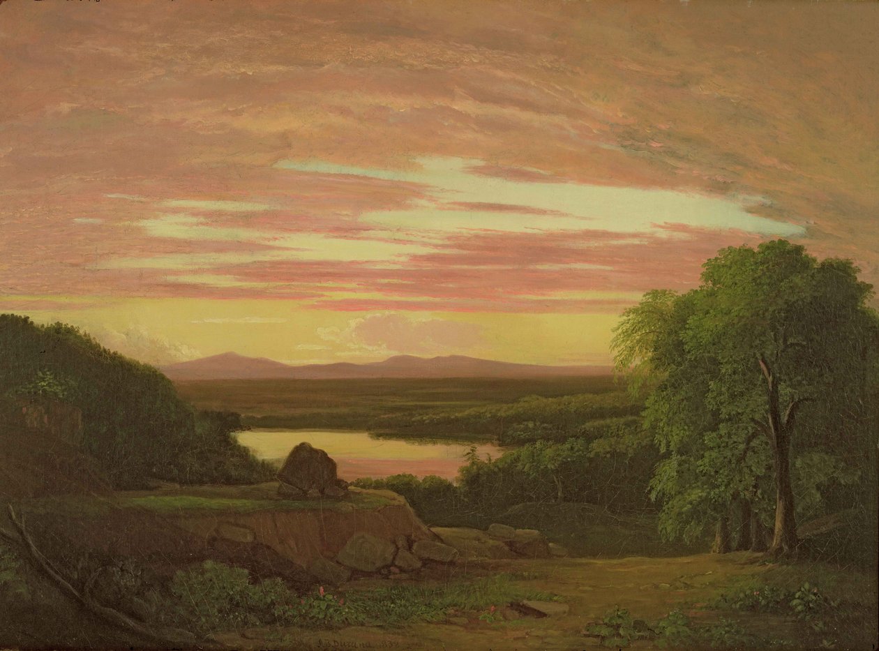 Paisagem, pôr do sol, 1838 de Asher Brown Durand
