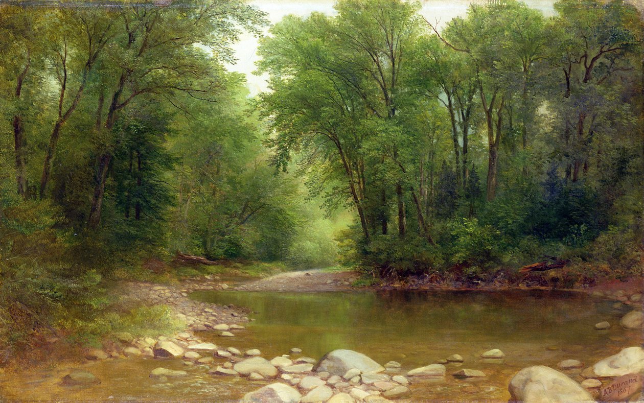 Um fluxo de Catskill, 1867 de Asher Brown Durand