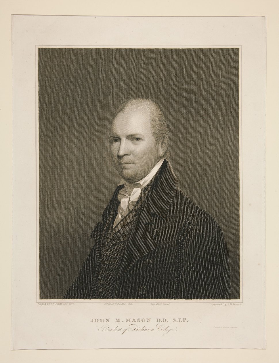 John M. Mason, D.D., S.T.P., Presidente do Dickinson College de Asher Brown Durand