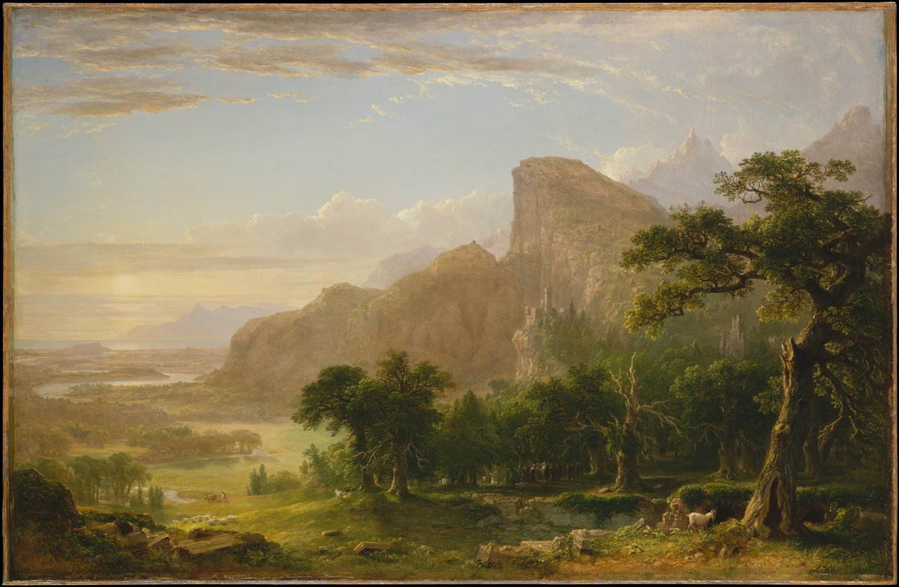 Cena de paisagem de "Thanatopsis" de Asher Brown Durand