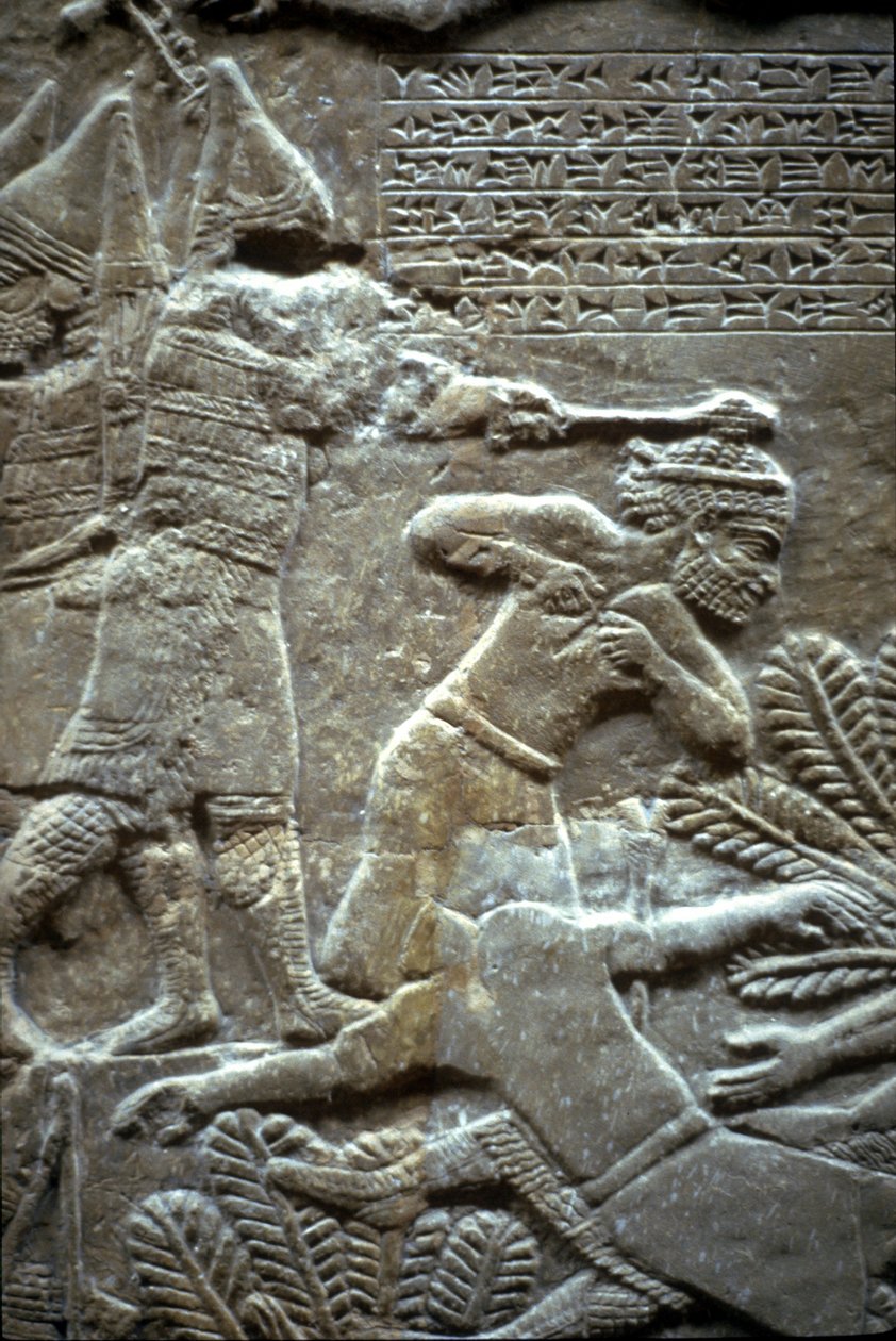 Assurbanipal na batalha de Til-Tuba, 650-620 aC de Assyrian