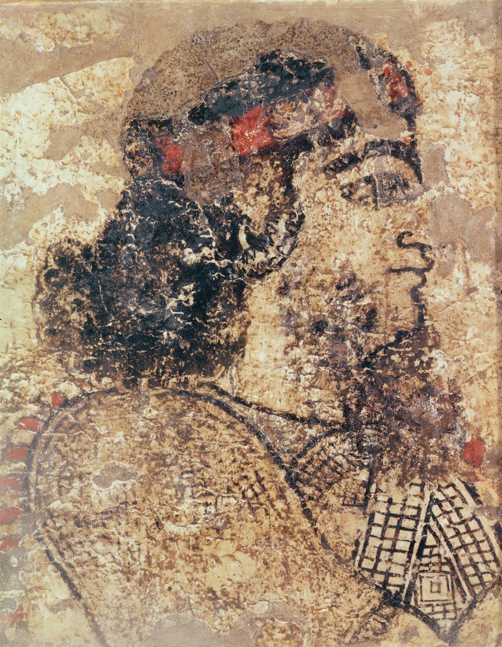 Chefe de um homem barbudo, de Tell-Ahmar, Síria de Assyrian