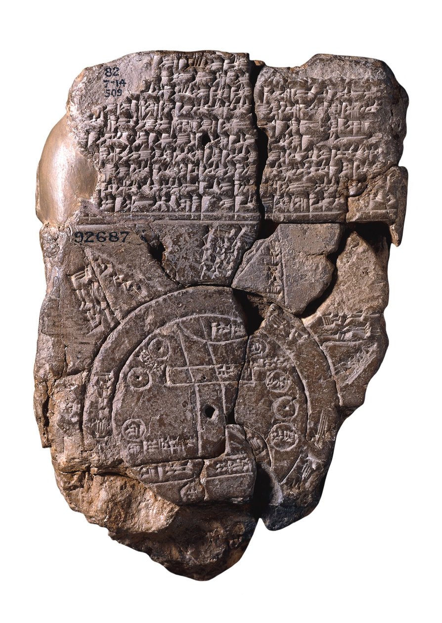 O mapa babilônico do mundo, c. 510-c. 500 aC de Assyrian