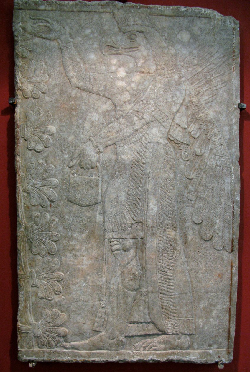 Alívio do palácio de Ashurnasirpal II em Kalhu, Nimrud, século IX aC. de Assyrian Art.