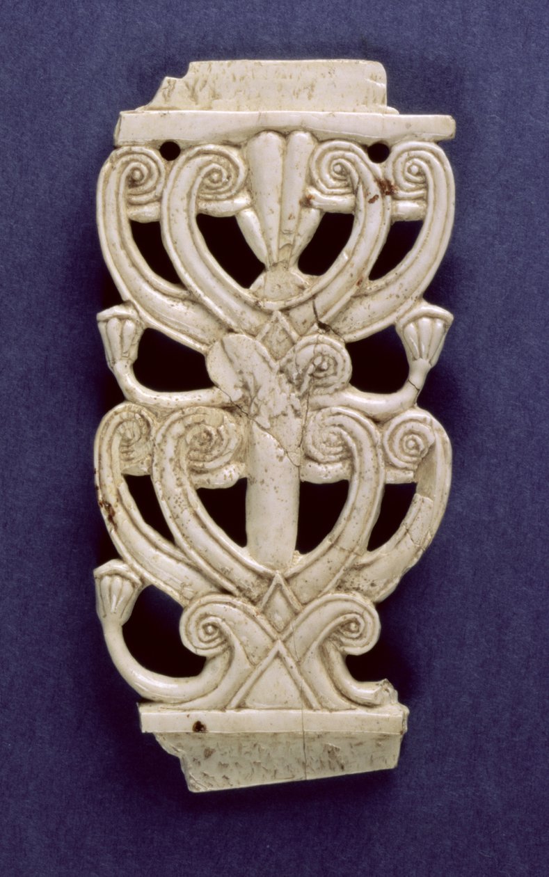 Fragmento de palmito de Fort Shalmaneser, Nimrud, século VIII aC de Assyrian School