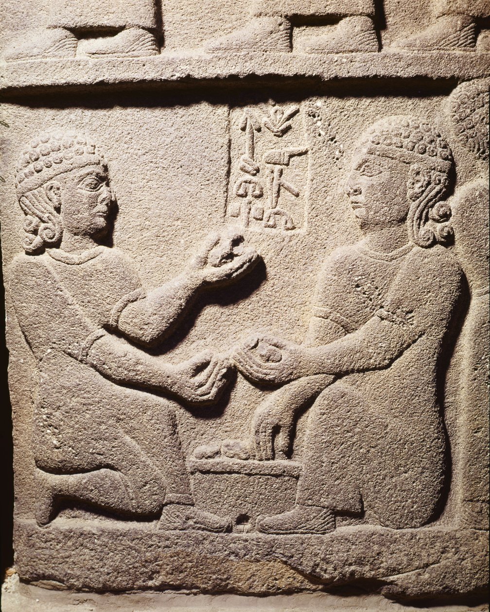 Relevo representando o filho do rei Araras, de Carchemish, Turquia, neo-hitita, 10º-8º século aC de Assyrian School