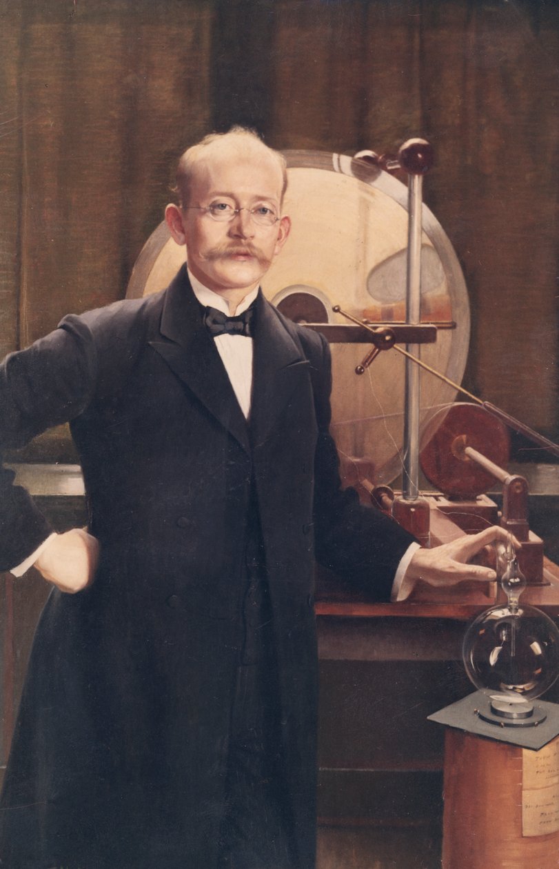 Retrato de Kristian Birkeland, cientista norueguês e industrial de Asta Nørregaard