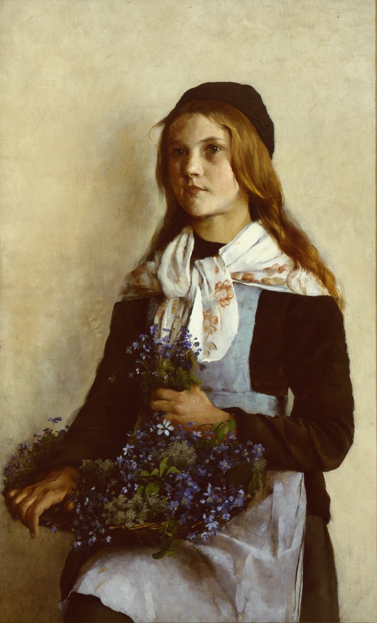 A rapariga da anémona azul (pintura) de Asta Nørregaard